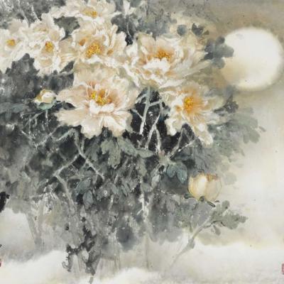 F032 Peonies And Moonlight 8592cm 2011