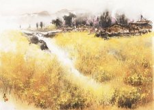 M026 黃磊生---金色大地 Golden earth 75x107cm 2009
