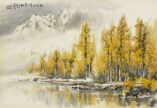 M030 黃磊生---湖光山色共爭秋 水墨 75x109cm 2010